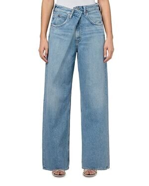 Agolde Wide Leg Blue Vana Fold Denim Jeans Size 26